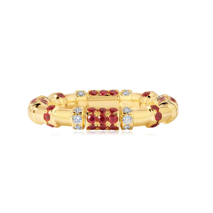 Ruby & Diamond Cavaletti Band Ring
