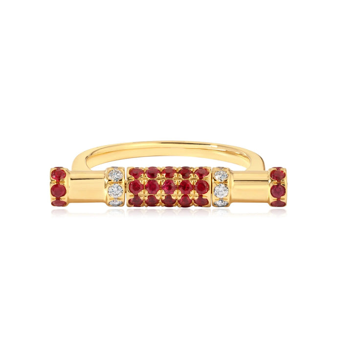 Ruby and Diamond YG Cavaletti Ring