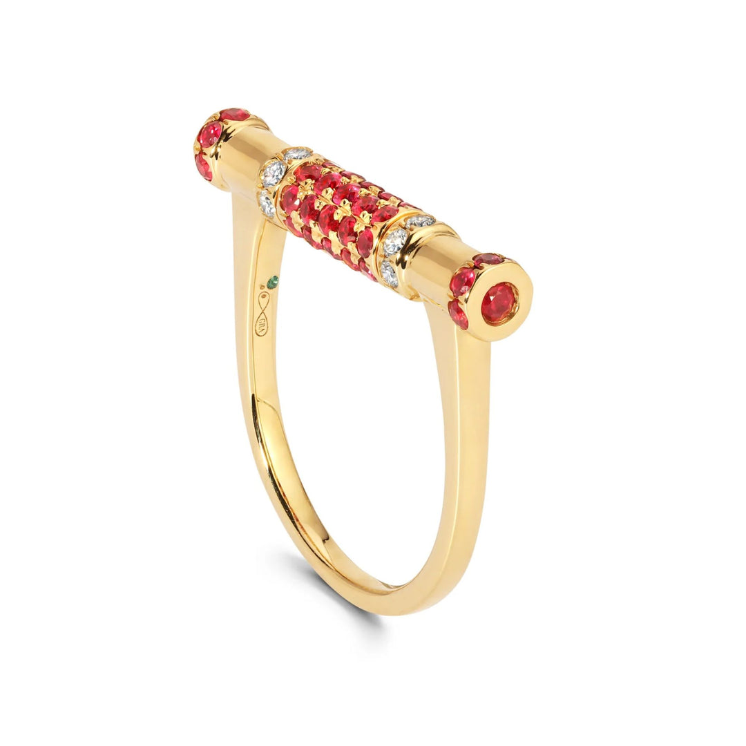 Ruby and Diamond YG Cavaletti Ring