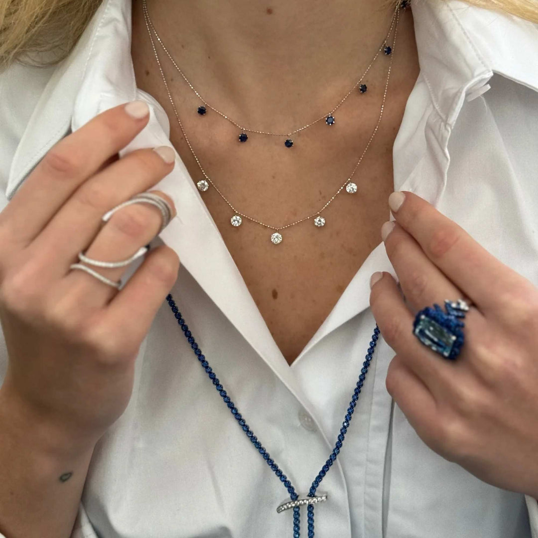 2ct Blue Sapphire Floating Necklace - No Color - NONE