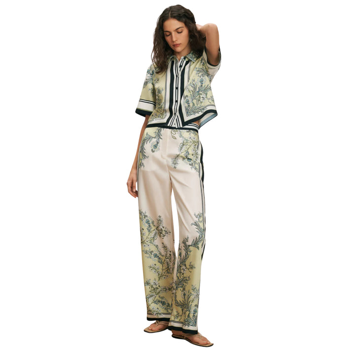 Grigore Pant in Light Pistachio Multi