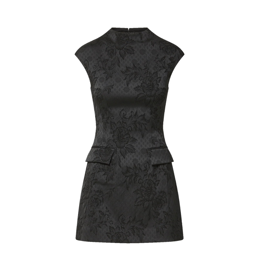 Haworth Floral Mini Dress in Black