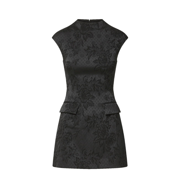 Haworth Floral Mini Dress in Black
