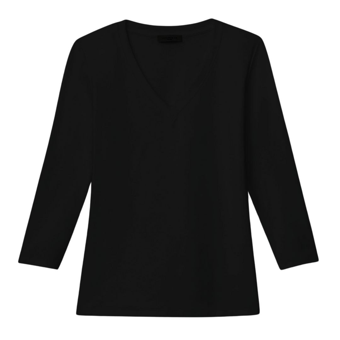 Cotton Rib V-Neck T-Shirt