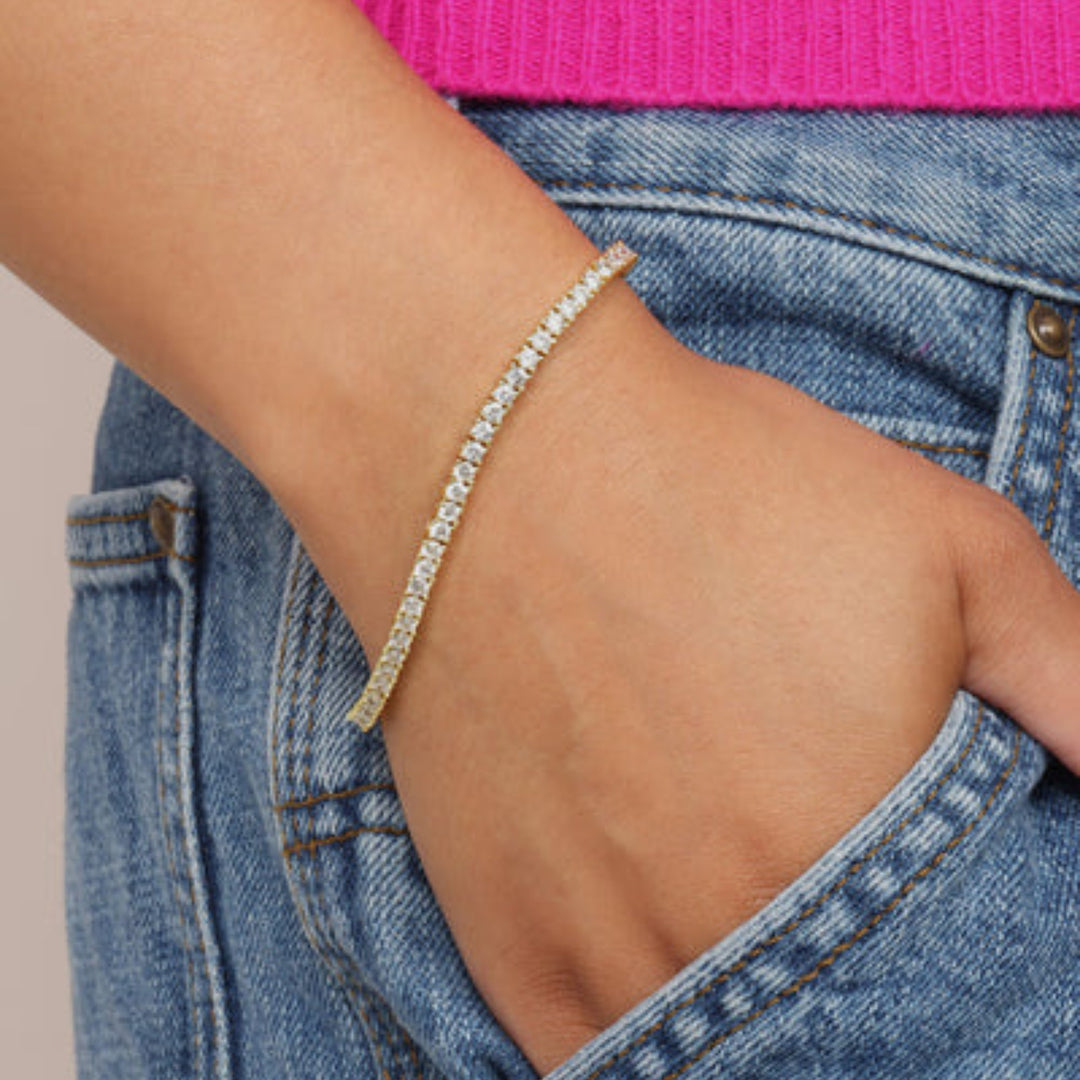 Heiress Bracelet - Gold/White - Size 6.5