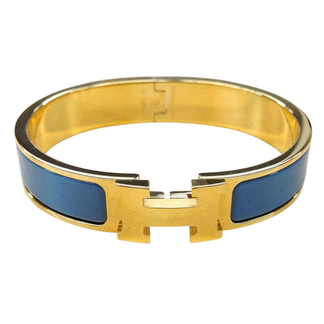 Hermès Blue Narrow Clic Clac Bracelet
