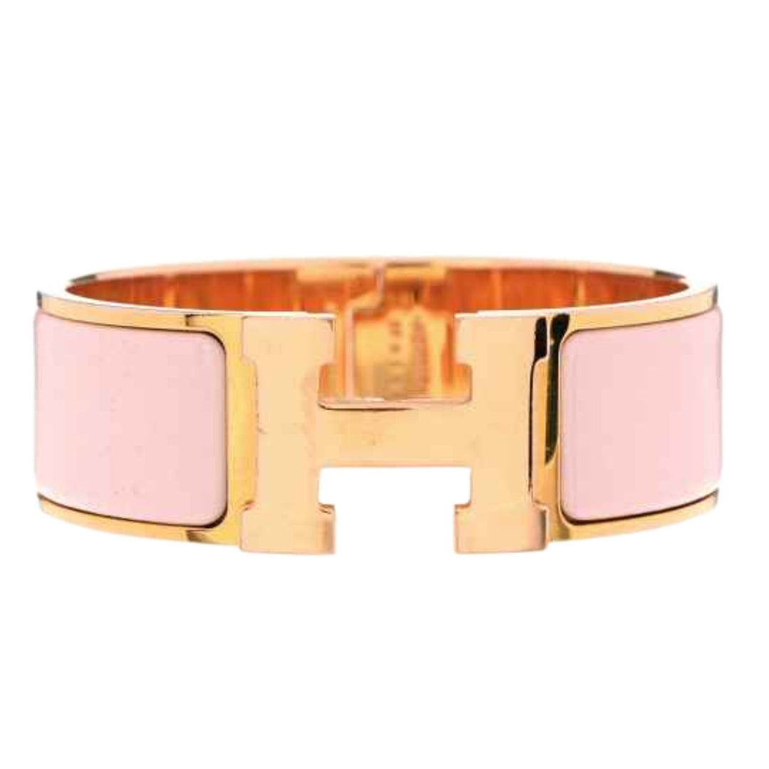 Hermès Wide Clic Clac Bracelet in Pink