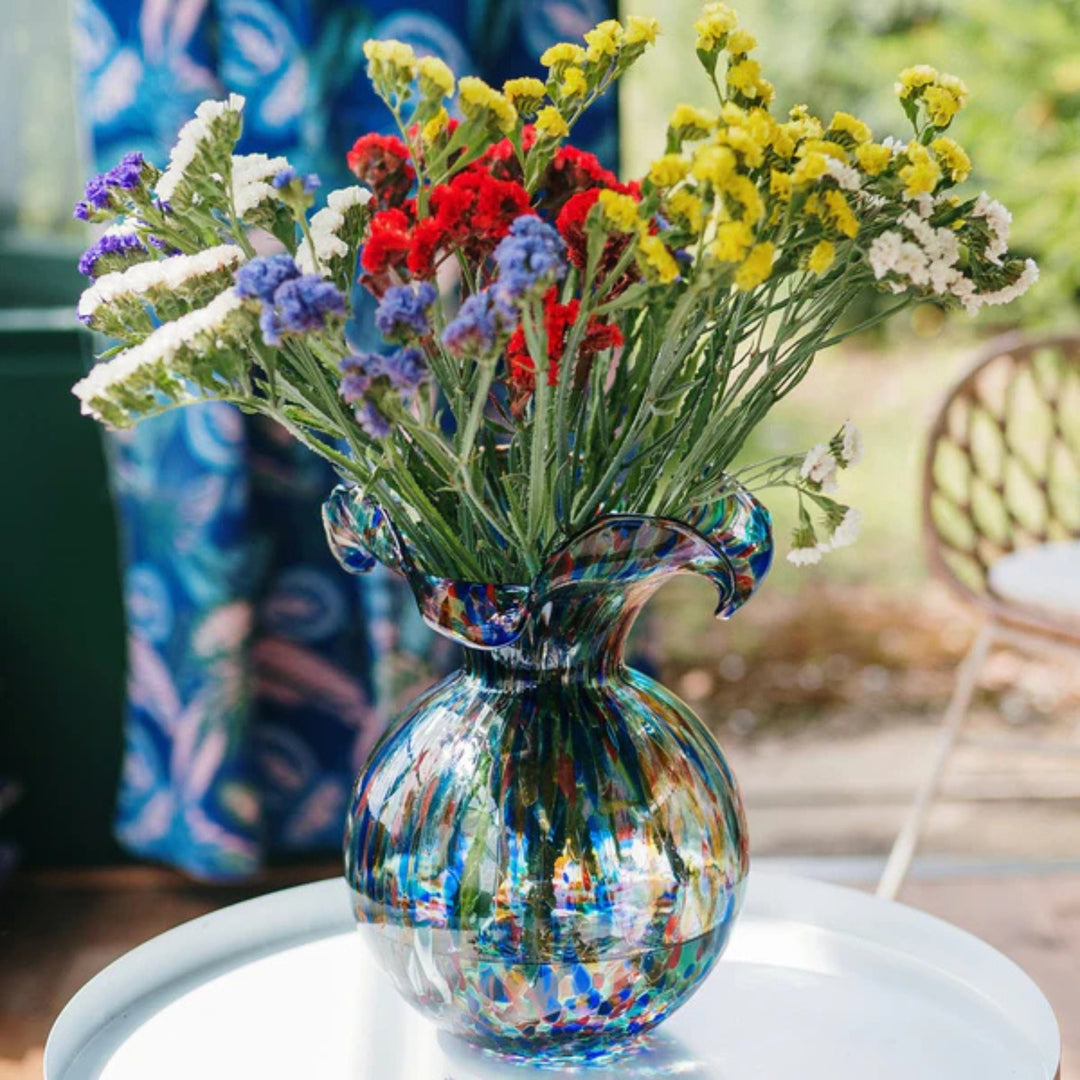 Hibiscus Glass Carnevale Medium Fluted Vase