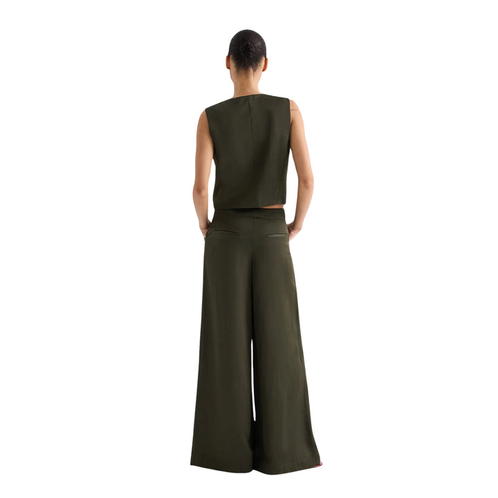 High Neck Hidden Placket Vest in Rosin