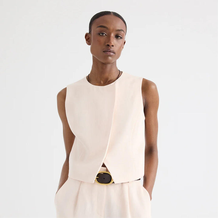 High Neck Hidden Placket Vest