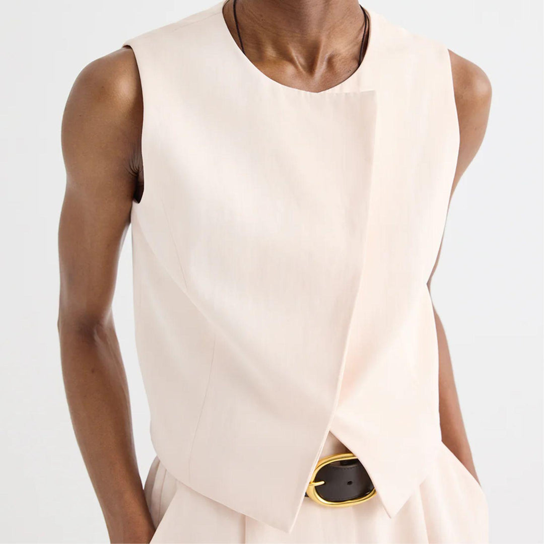 High Neck Hidden Placket Vest