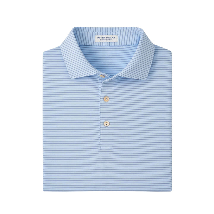 Highlands Performance Jersey Polo in Stream Blue