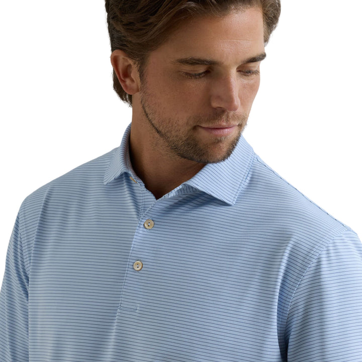 Highlands Performance Jersey Polo in Stream Blue