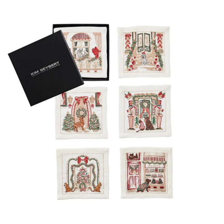Holiday Paws Cocktail Napkins - Set of 6
