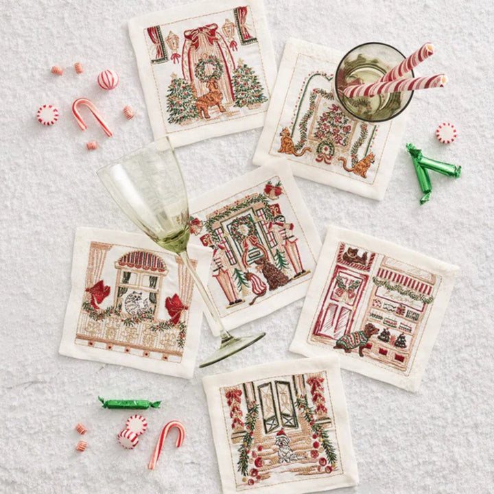 Holiday Paws Cocktail Napkins - Set of 6