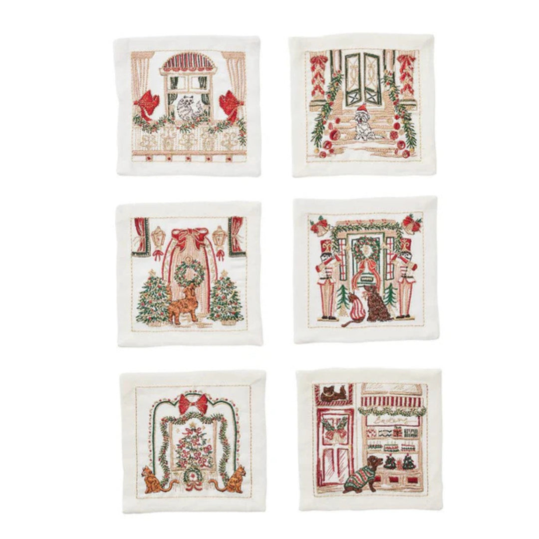 Holiday Paws Cocktail Napkins - Set of 6