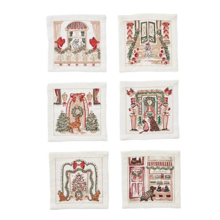 Holiday Paws Cocktail Napkins - Set of 6
