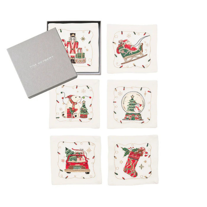 Holly Jolly Cocktail Napkins - Set of 6