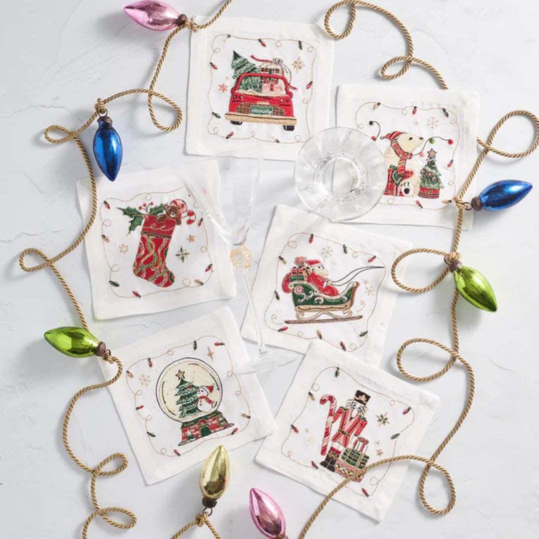 Holly Jolly Cocktail Napkins - Set of 6