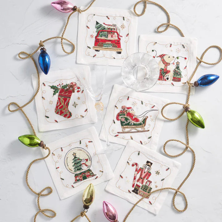 Holly Jolly Cocktail Napkins - Set of 6