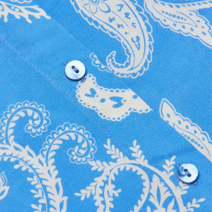 Holly Long Sleeve Blouse in Regatta Blue/Ivory 2 Tone Paisley