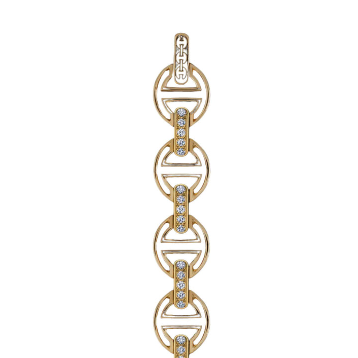 Small Link Diamond MMV YG Bracelet