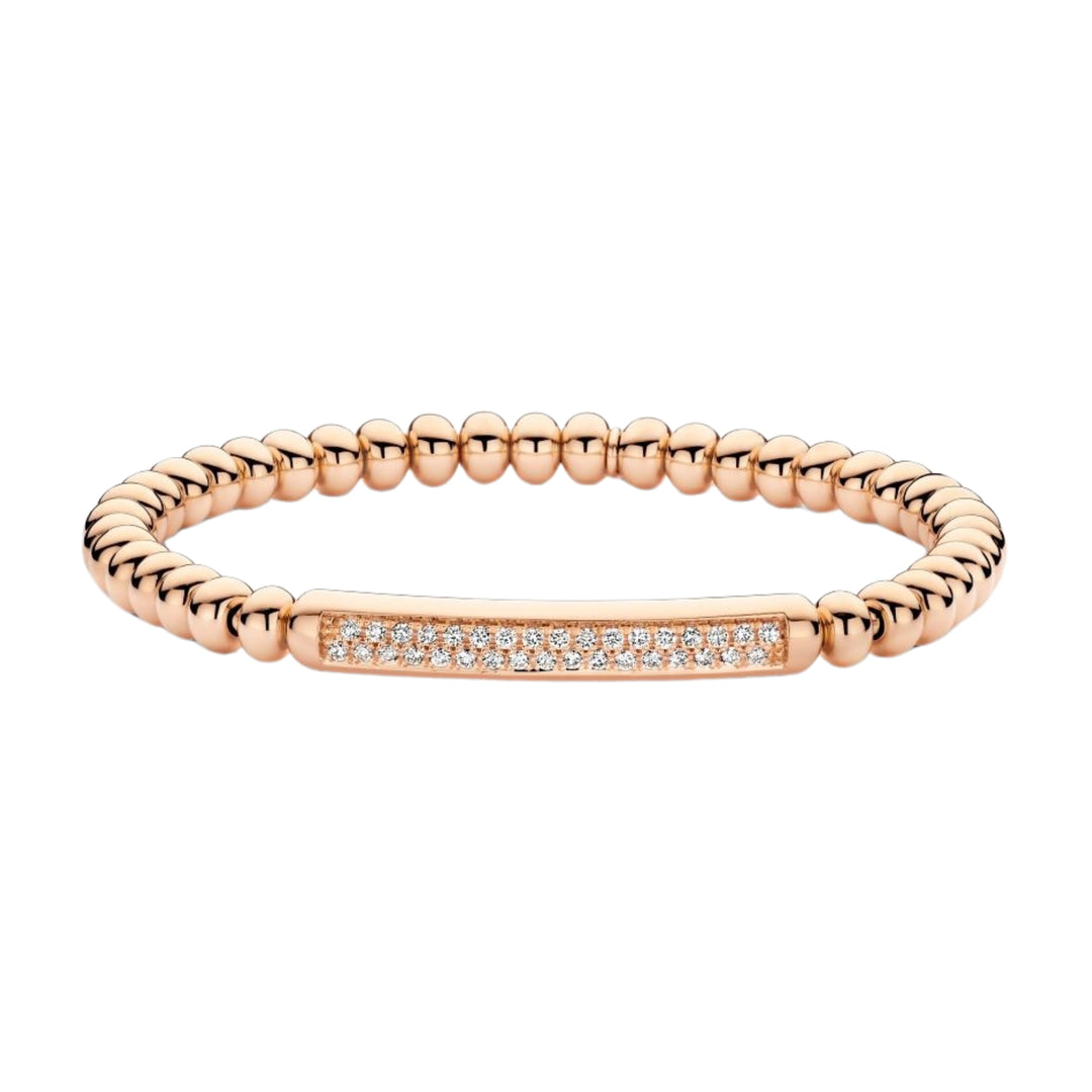 Hulchi Belluni Tresore Pave Bar Diamond RG Stretch Bracelet 0.35ct