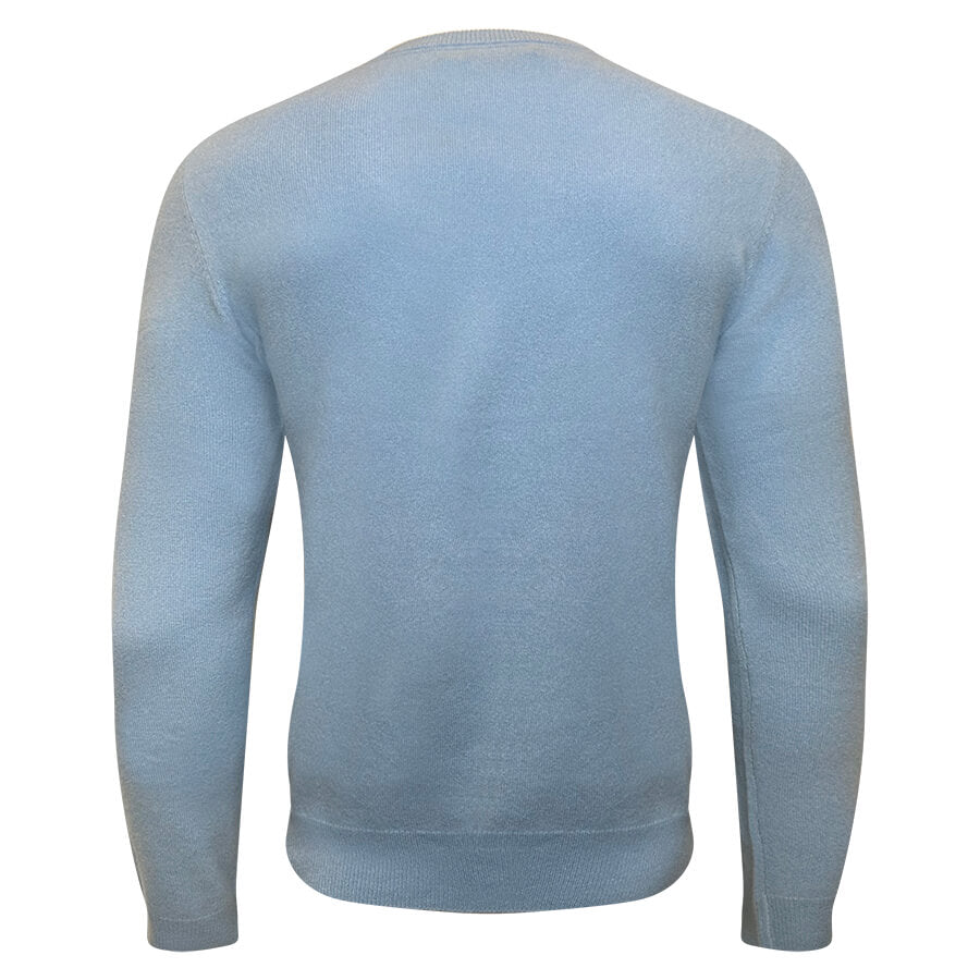 Crew Neck Cashmere Sweater in Blue Splash