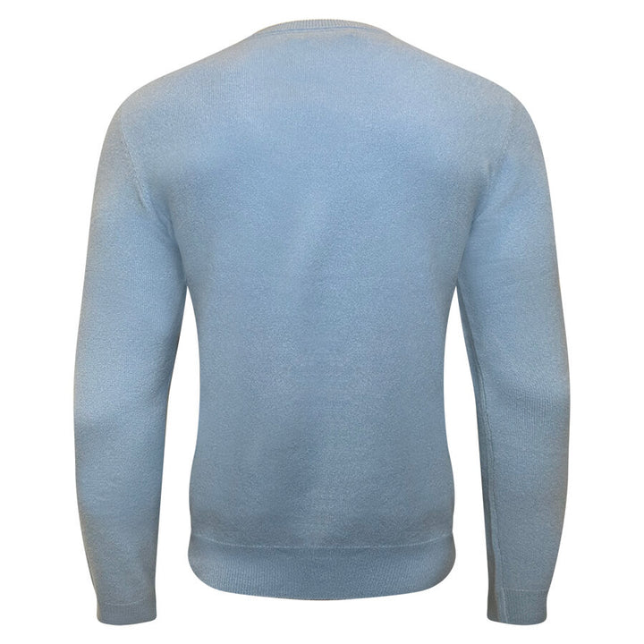 Crew Neck Cashmere Sweater in Blue Splash