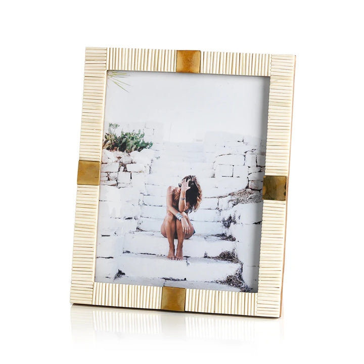 Maha Bone w Brass Trim Frame 8x10