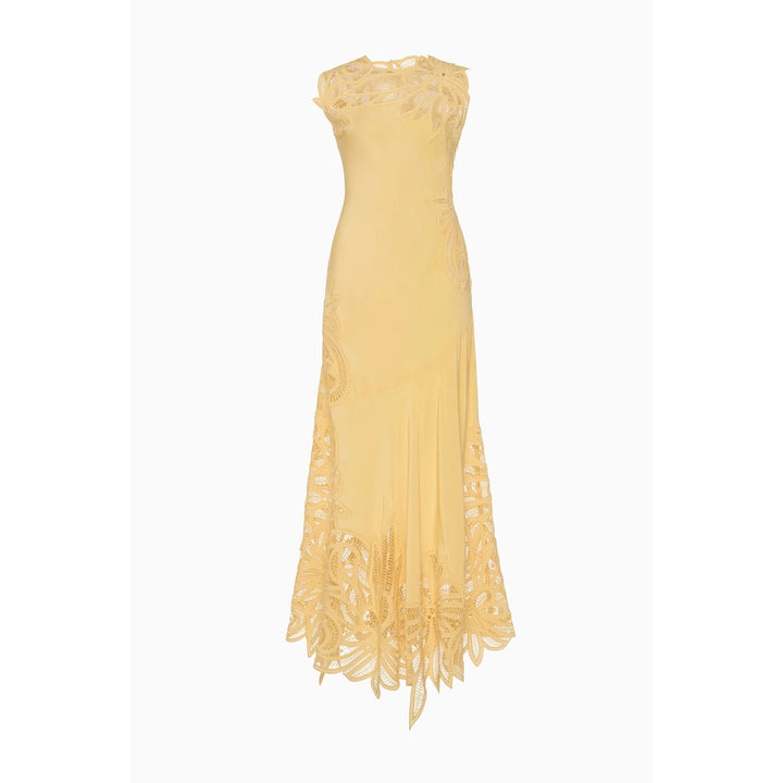 Idra Lace Applique Dress in Dandelion