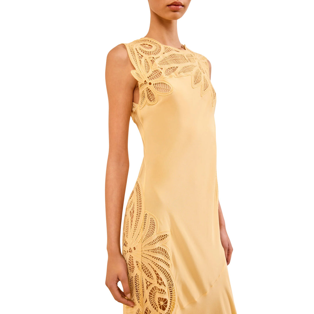 Idra Lace Applique Dress in Dandelion