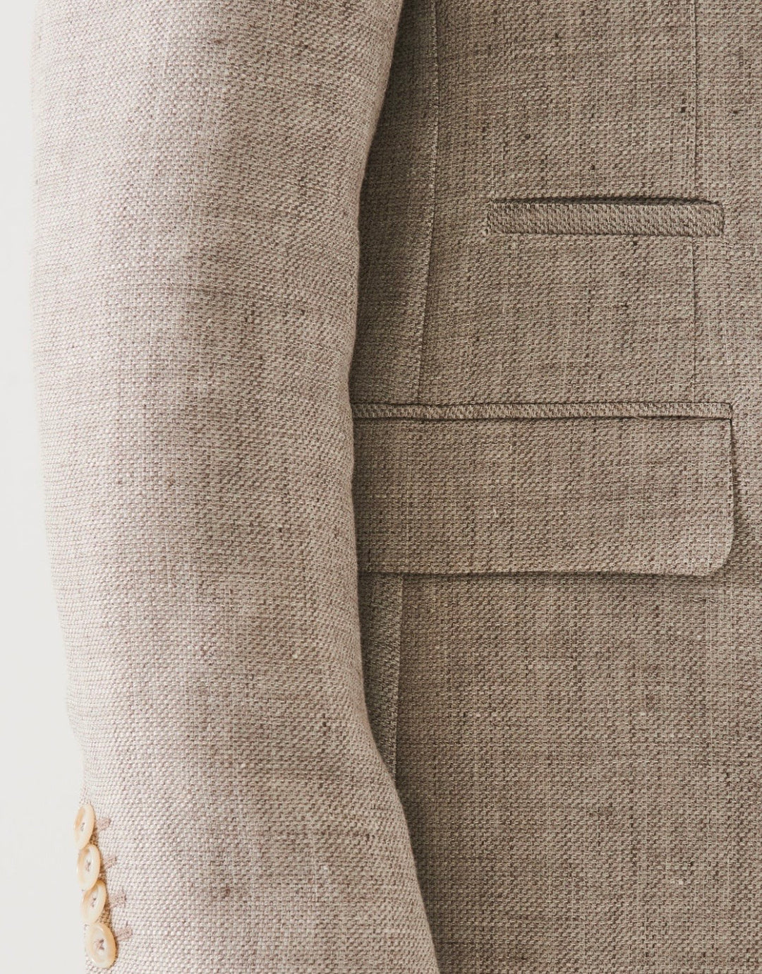 LIN/WOOL PEAK LAPEL BLZR