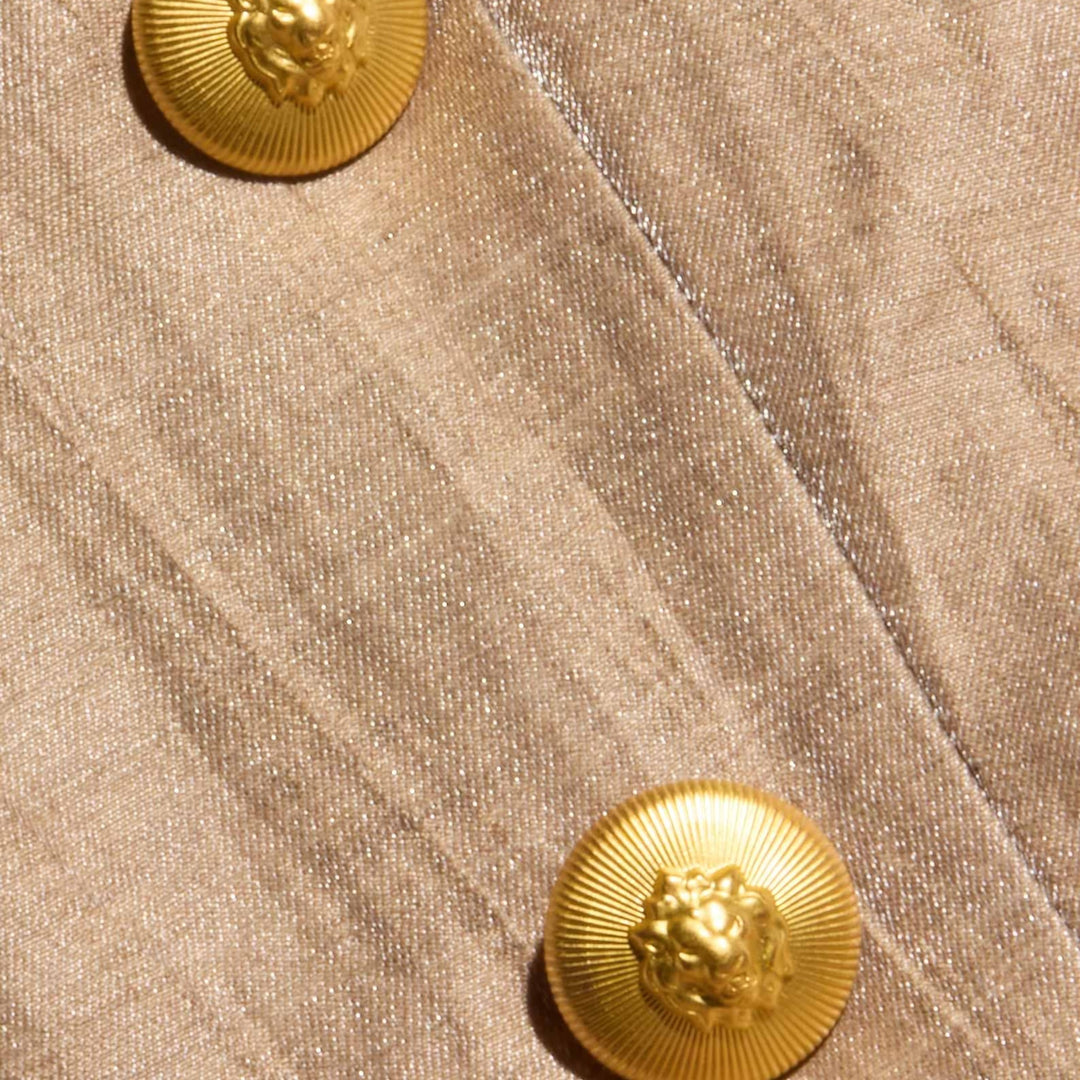 Inez Cropped Blazer in Latte/Gold