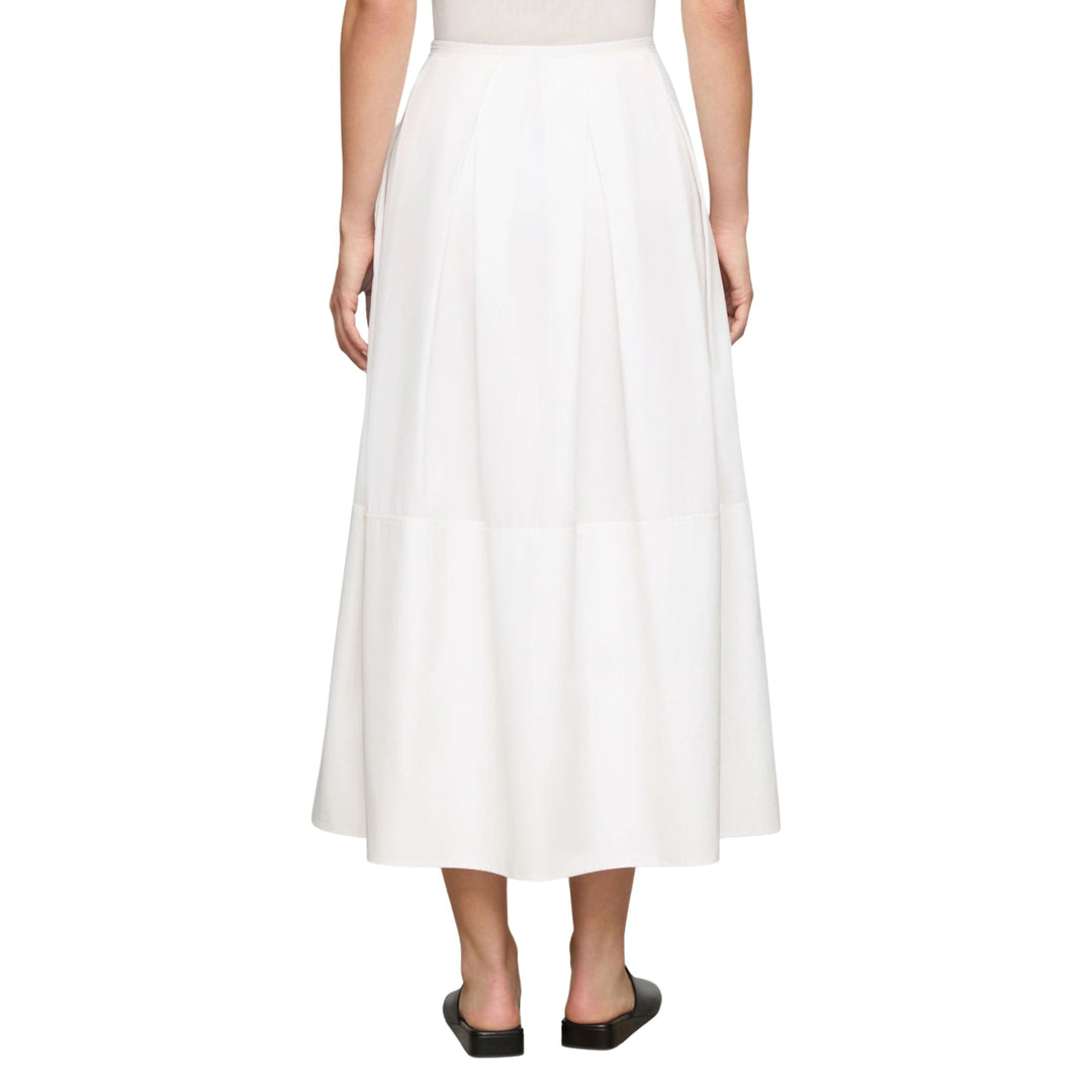 Inverted Pleat Long Skirt in White