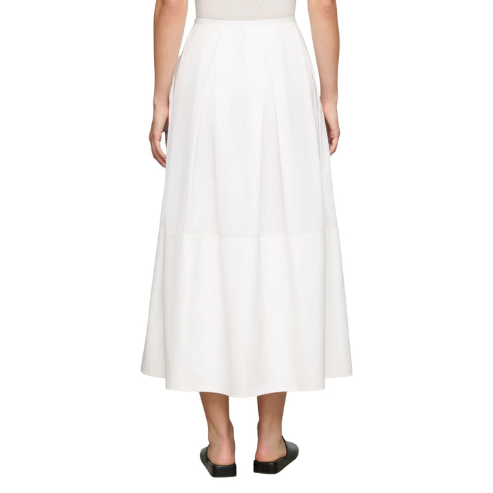 Inverted Pleat Long Skirt in White