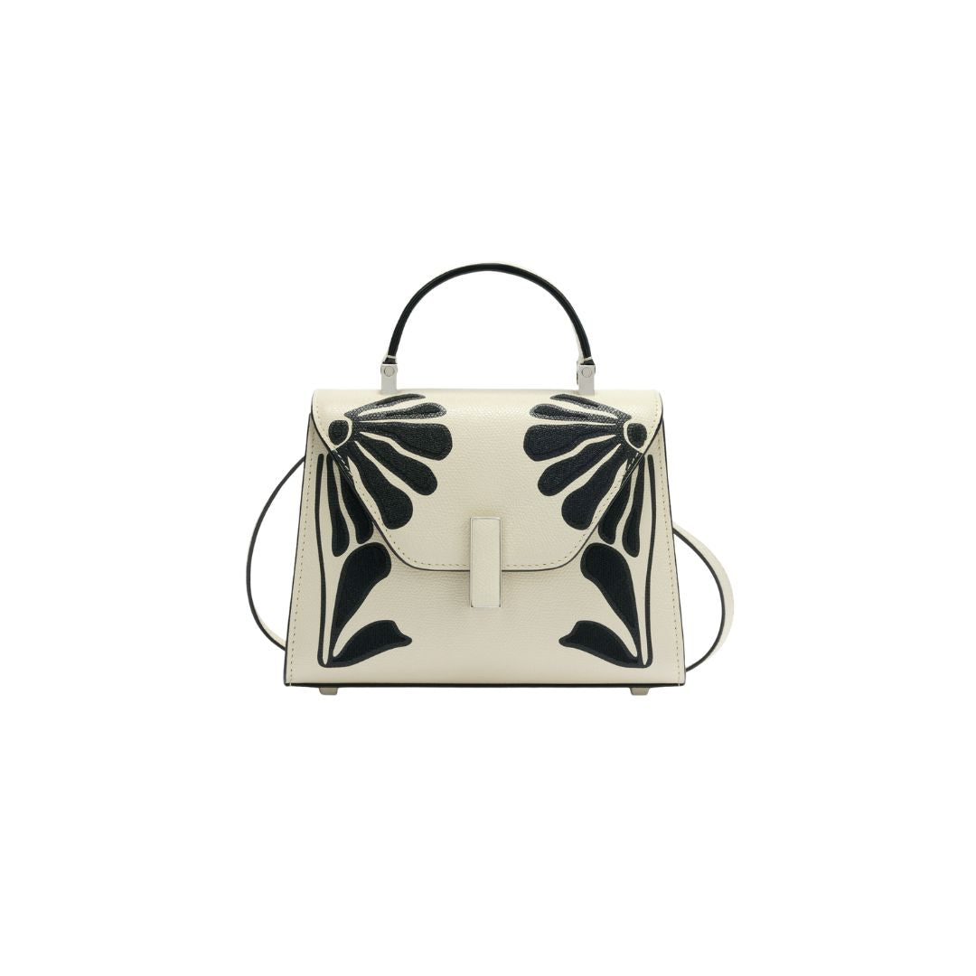 Iside Micro Ricamo Daisy in Pergamena and Black