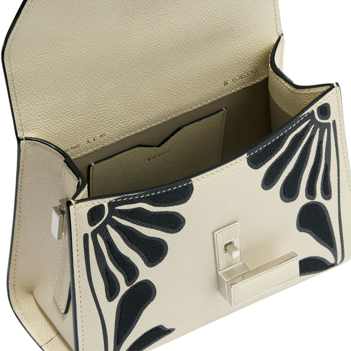 Iside Micro Ricamo Daisy in Pergamena and Black