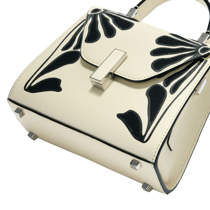 Iside Micro Ricamo Daisy in Pergamena and Black