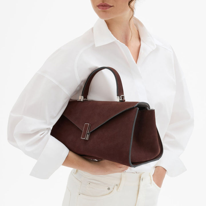 Iside Editor Bag in Chocolate Brown Senso Leather