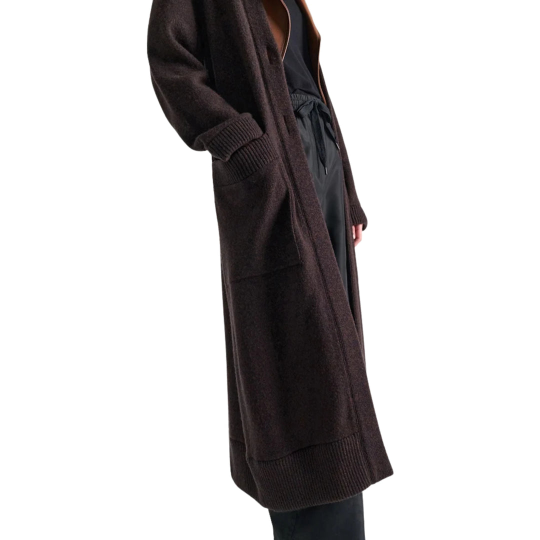 It's A Match Coat in Navy Brown Mousline