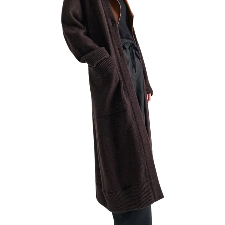 It's A Match Coat in Navy Brown Mousline