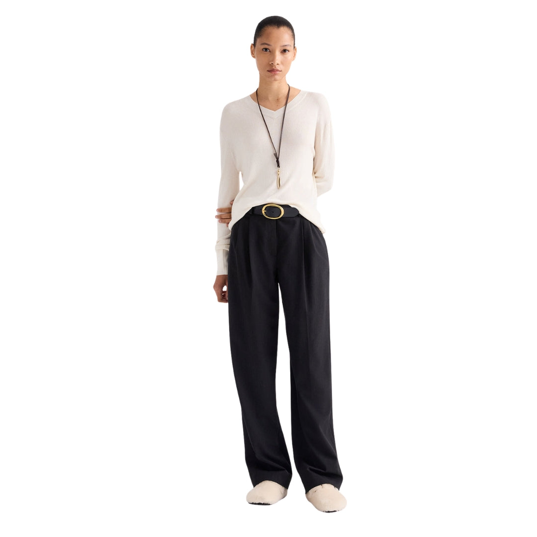 Ivy Italian Wool Twill Pant in Smoke