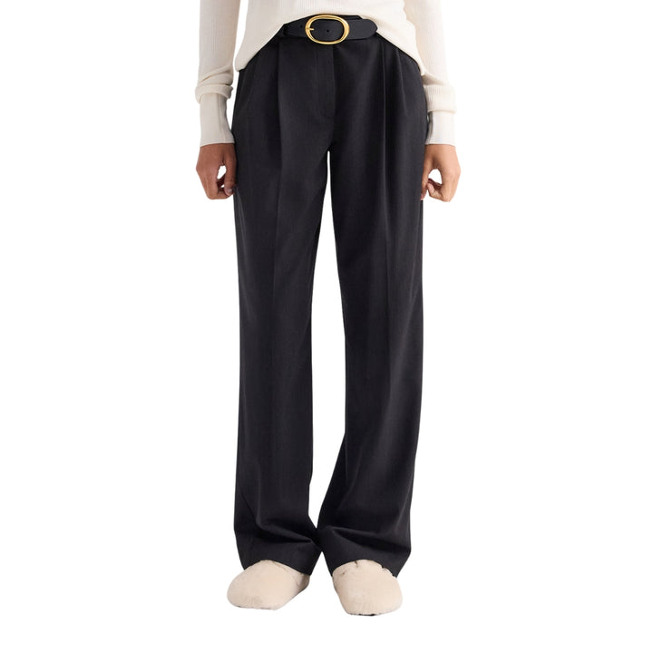 Ivy Italian Wool Twill Pant in Smoke