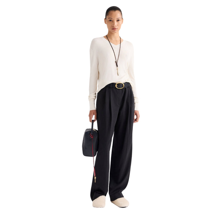 Ivy Italian Wool Twill Pant in Smoke