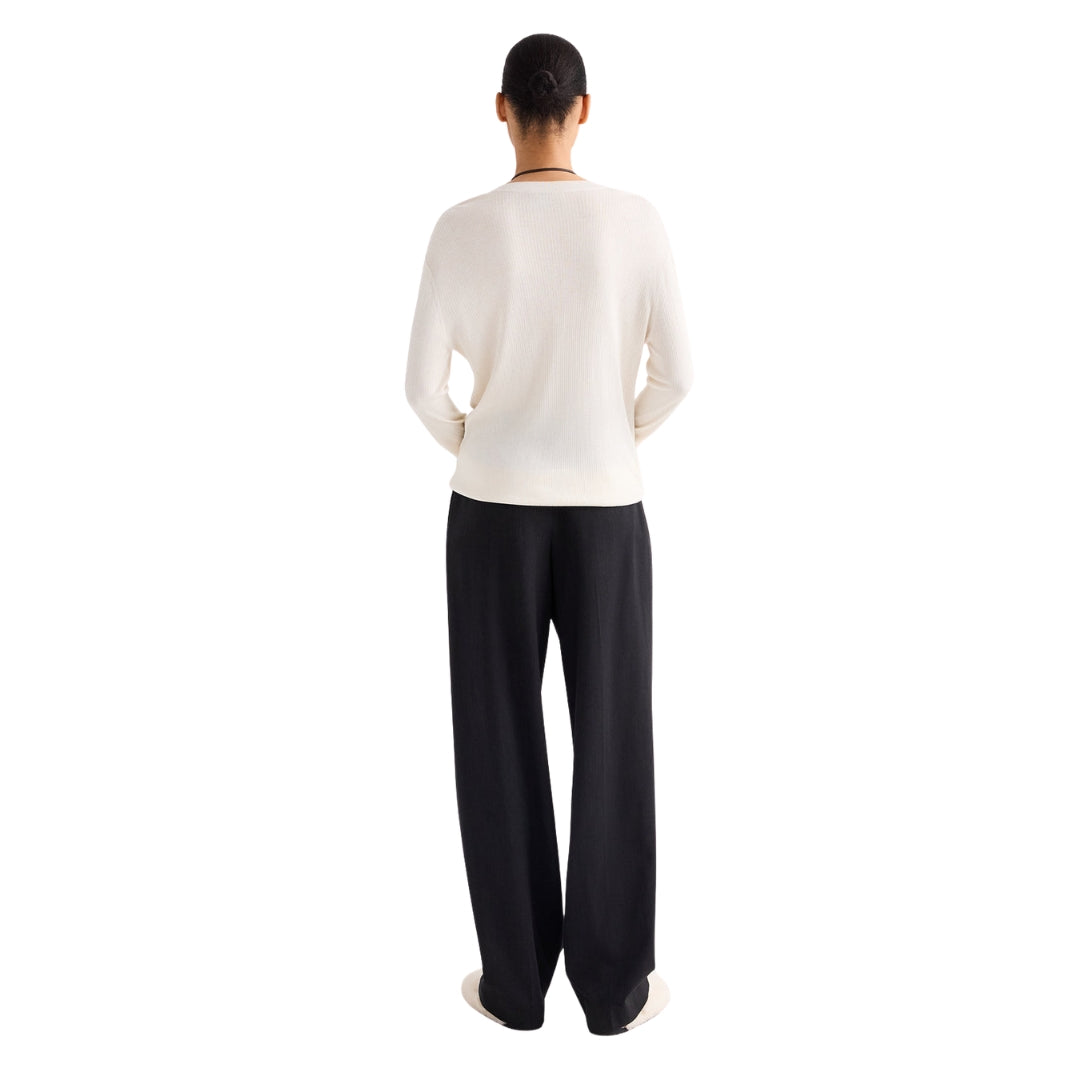 Ivy Italian Wool Twill Pant in Smoke