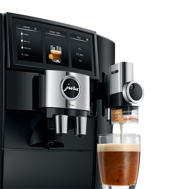 J8 Twin - 31 Specialties, 6.7" Panorama Coffee Panel, 2 x 6oz. Bean Containers, 64oz Water Capacity