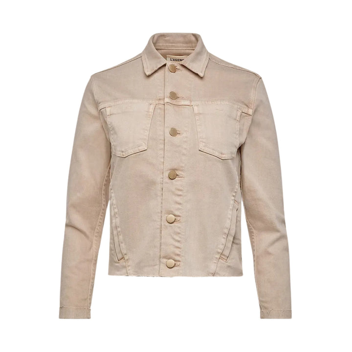 Janelle Slim Raw Jacket in Biscuit