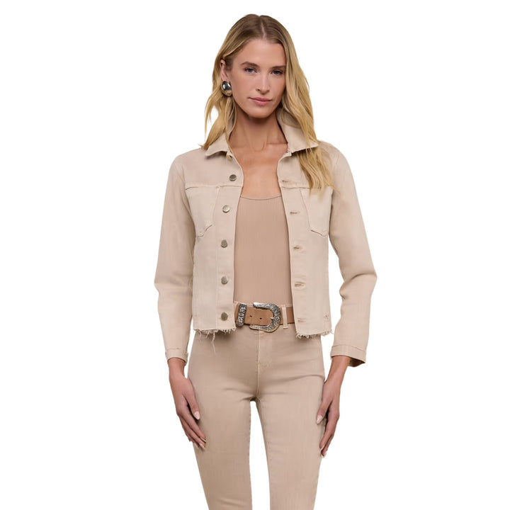 Janelle Slim Raw Jacket in Biscuit