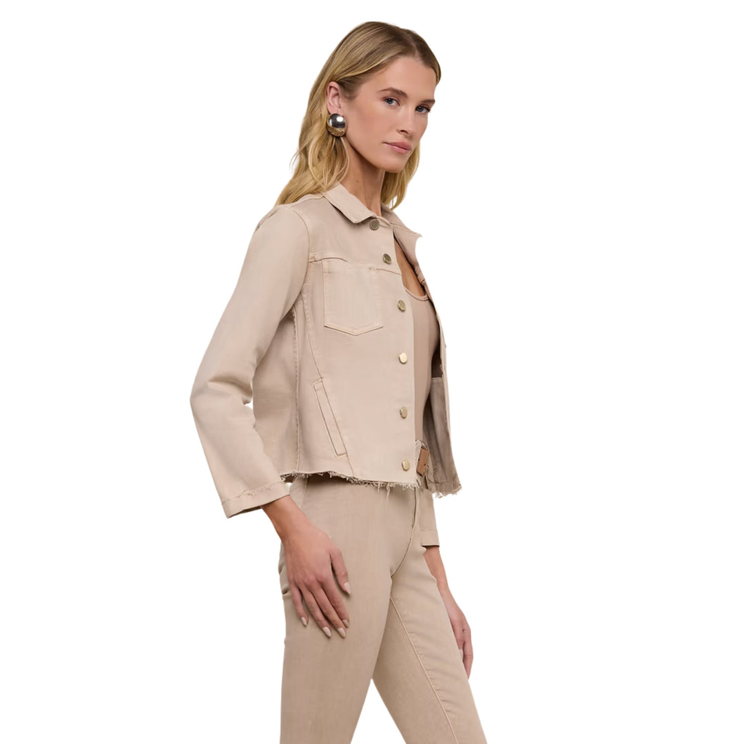 Janelle Slim Raw Jacket in Biscuit